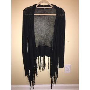 Poof! Black Fringe Cardigan